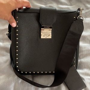 MCM Black Crossbody Bag with Silver Accents